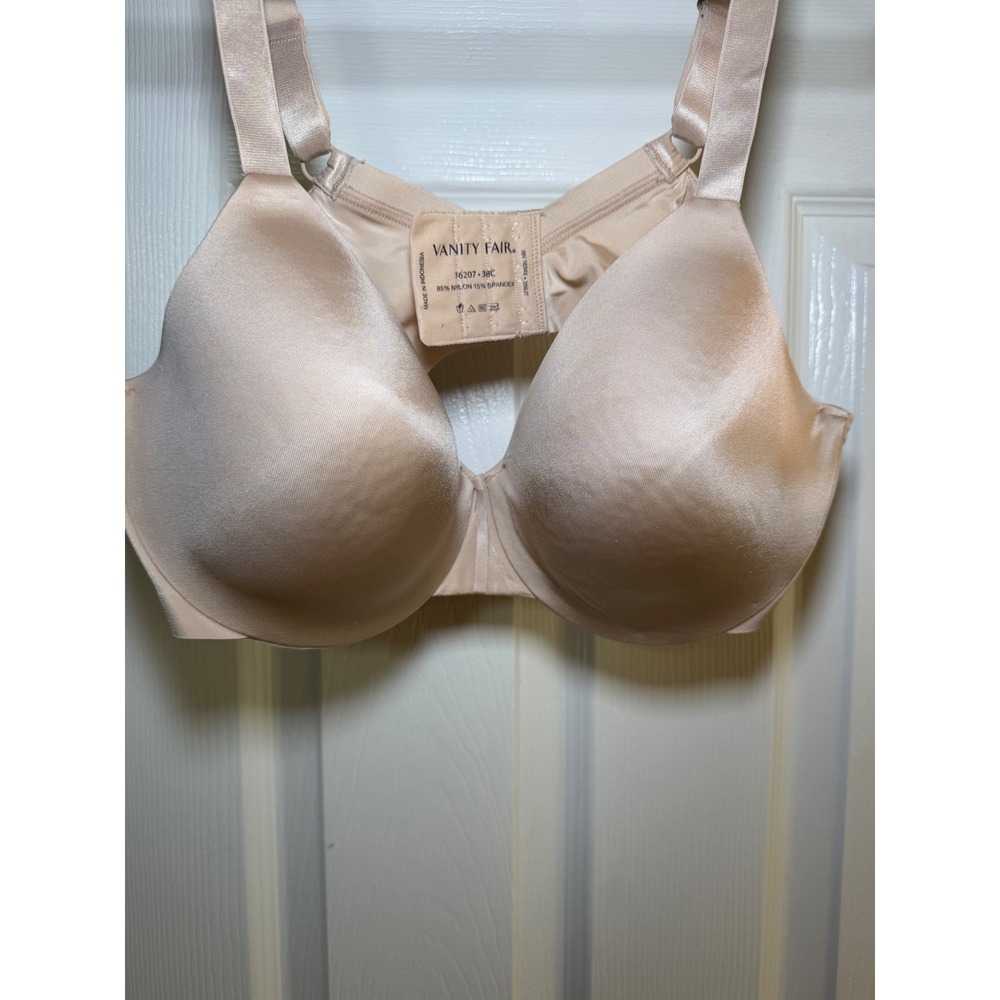 Vanity Fair Beauty Back Bra Womens 38C‎ Beige Full Figure Underwire 76207